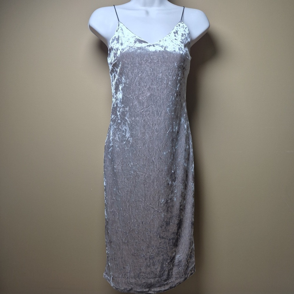 Champagne Velvet Bodycon Dress Size Small Gold